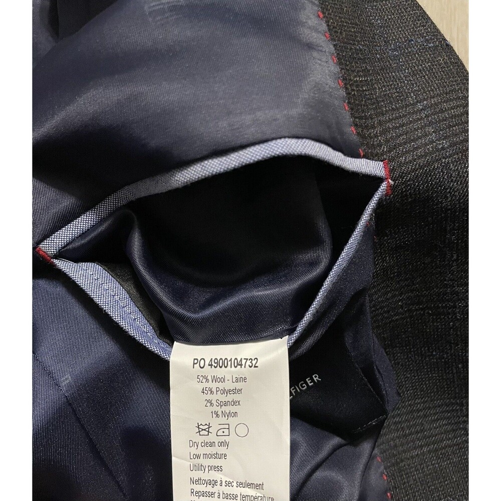 Tommy Hilfiger Men's Modern-Fit Brown Plaid Wool Blazer Sport Coat Jacket 42R - Picture 7 of 8